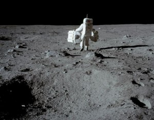 Buzz Aldrin na Lua (Cortesia da NASA)