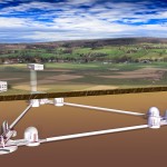 Representação do Observatório Einstein no CERN. Este consiste num gigantesco interferómetro. Crédito: PhysOrg