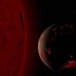Ilustração mostra como poderá estar a Terra na fase de gigante vermelha do Sol. Crédito: Fsgregs