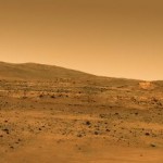 Ilustração: o lo­cal de re­pouso do Spirit na cra­tera Gusev (NASA/JPL/Cornell/Glen Nagle)
