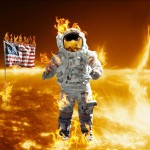 Astronauta no Sol. Via Universo Racionalista