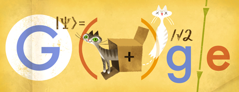Doodle do Google para comemorar o 126º aniversário de Schrödinger